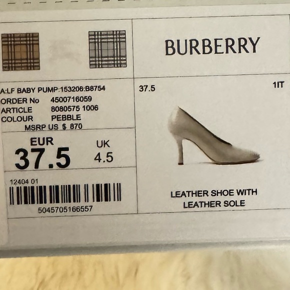 BURBERRY 
85mm Slip-On Leather Pumps
Women’s size EU 37.5 - Picture 10 of 13